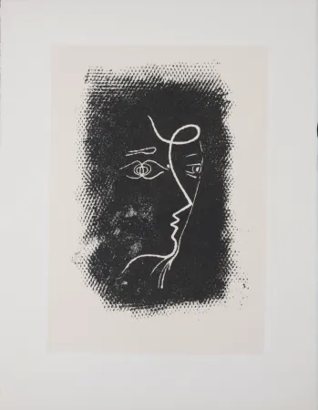 Lithograph Braque - Profil de femme, 1972