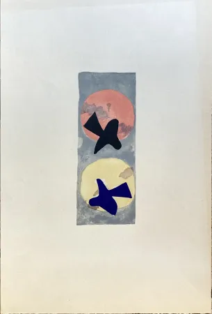 Lithograph Braque - Soleil et lune II