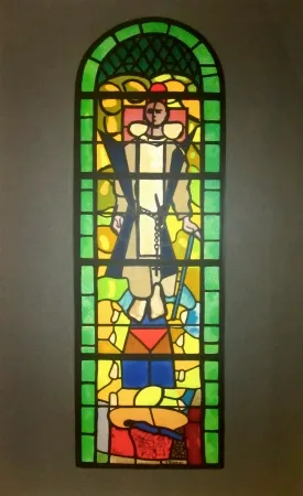 Lithograph Braque - Stained glass window at Church of Saint Dominique, Varengeville