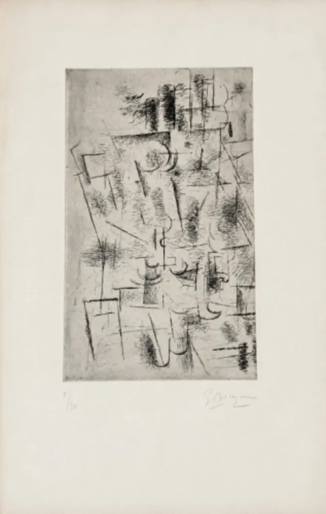 Etching Braque - Still Life with Glass