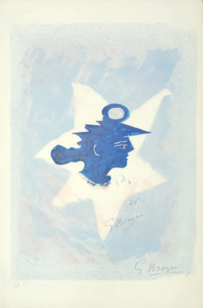 Lithograph Braque - Tête grecque