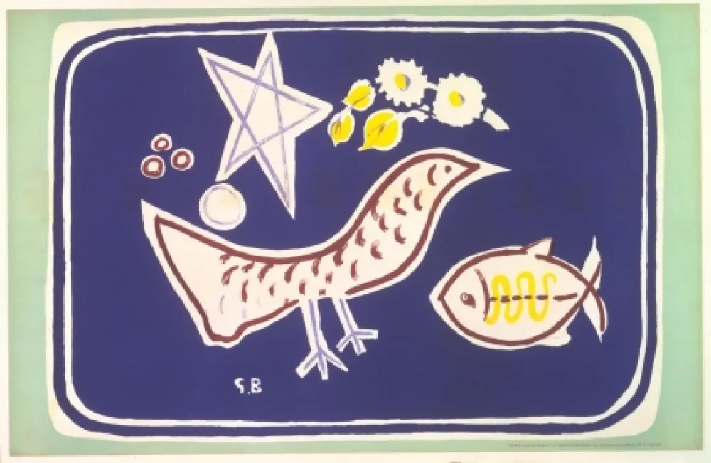 Lithograph Braque - The bird