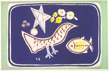 Lithograph Braque - The bird