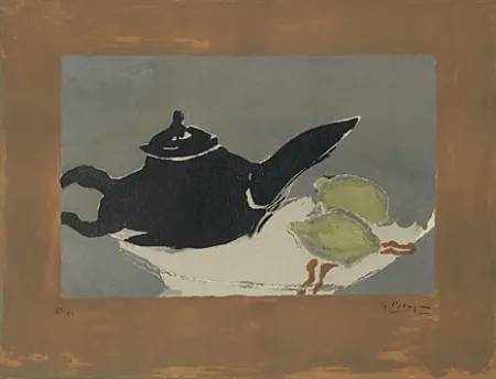 Lithograph Braque - Théière et citrons (Teekanne und Zitronen)