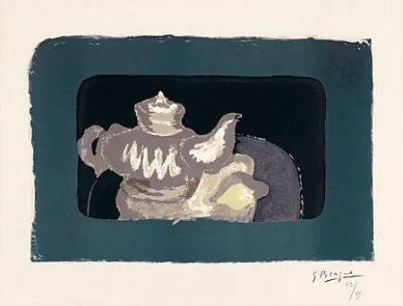 Lithograph Braque - Théière grise
