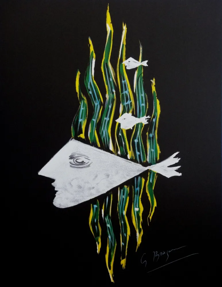 Lithograph Braque - Vie sous marine