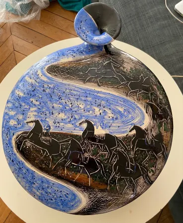 Ceramic Brasilier - Cavaliers au bord de mer