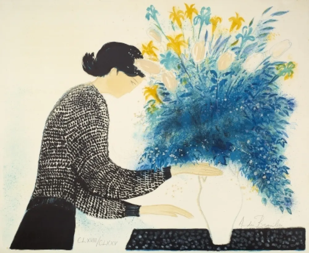 Lithograph Brasilier - Grand bouquet du matin