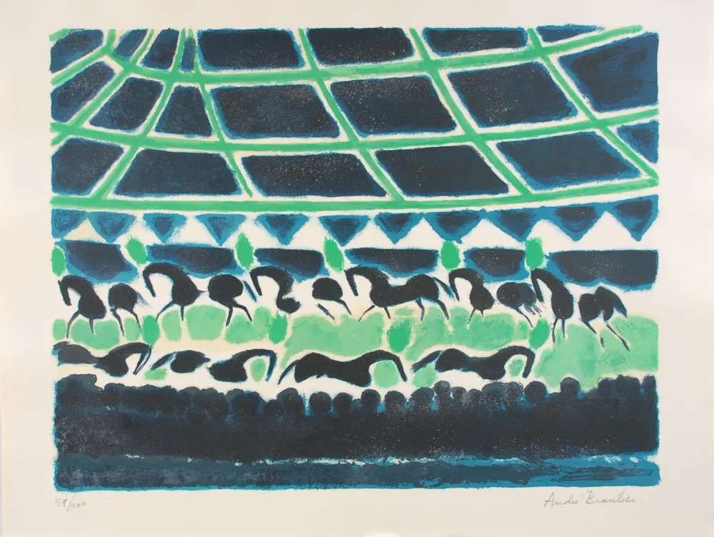 Lithograph Brasilier - La Ronde des Chevaux de Cirque - The Round of Circus Horses