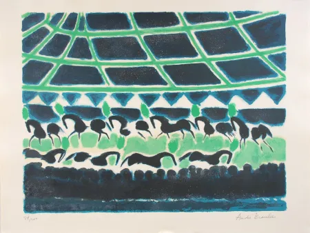 Lithograph Brasilier - La Ronde des Chevaux de Cirque - The Round of Circus Horses