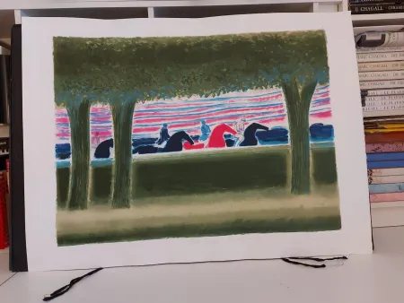 Lithograph Brasilier - Les cavaliers qui passent (1987)