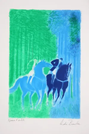 Lithograph Brasilier - Les Deux Cavaliers