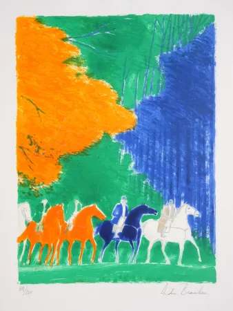 Lithograph Brasilier - Promenade d'Automne