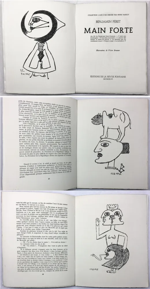 Illustrated Book Brauner - Benjamin Péret : MAIN FORTE. Illustrations de Victor Brauner (1946)