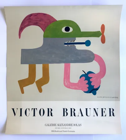 Lithograph Brauner - La pomme socialiste / Galerie Alexandre Iolas