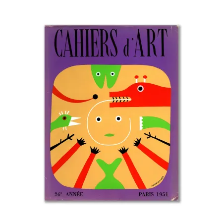Lithograph Brauner - Revue Cahiers d'Art, Cover Original Lithograph by Victor Brauner, Illustr. Picasso, Giacometti, Miro...