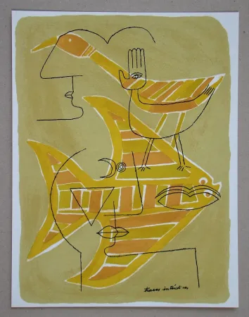Lithograph Brauner - Traces interstices