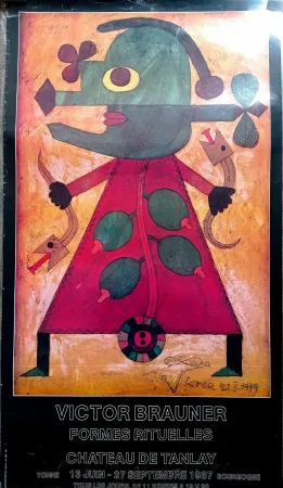 Lithograph Brauner - Victor BRAUNER - Formes Rituelles, 1987 - Rare and beautiful lithographic poster