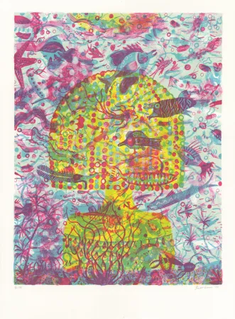 Lithograph Brecht Evens - Femme Aquarium