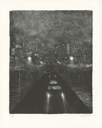 Lithograph Brecht Evens - Pont des Rigoles