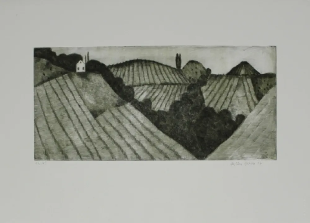 Etching Breiter - Steirische Landschaft