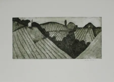 Etching Breiter - Steirische Landschaft
