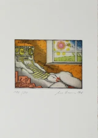 Etching And Aquatint Bremer - Rippenvenus am Fenster