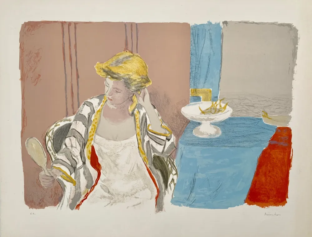 Lithograph Brianchon - Femme a sa Toilette