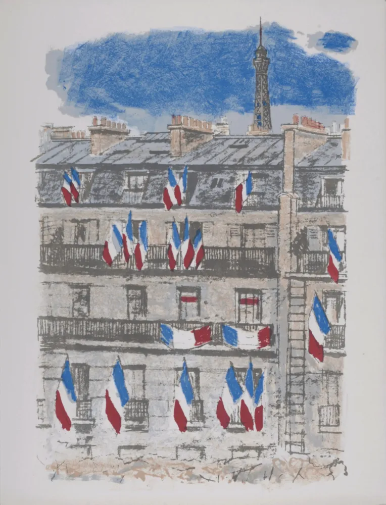 Lithograph Brianchon - Le Tricolore, 1962