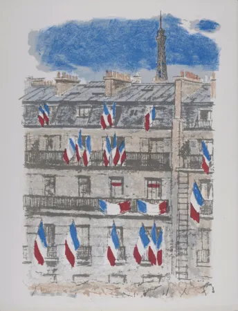 Lithograph Brianchon - Le Tricolore, 1962
