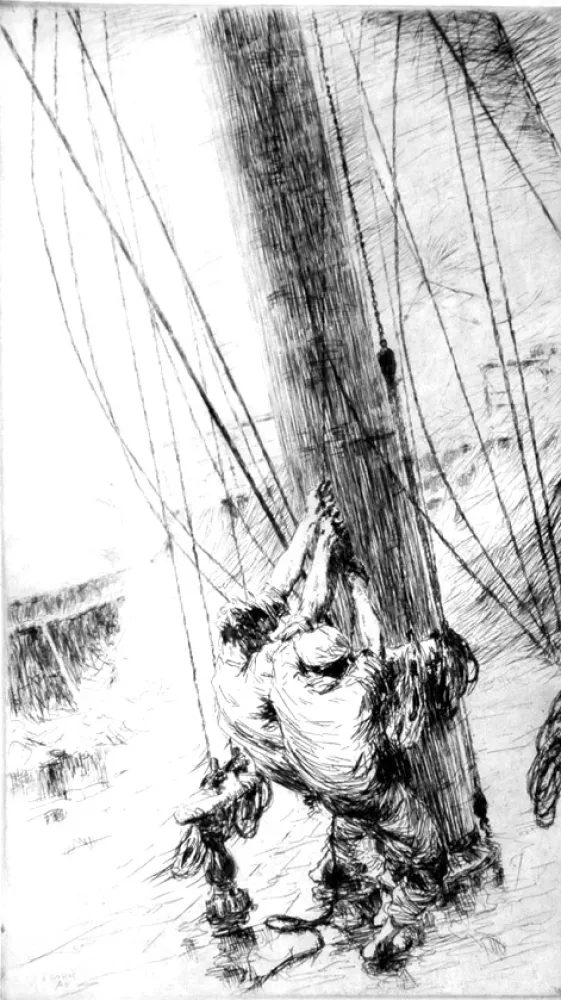 Engraving Briscoe - Clewlines and buntlines