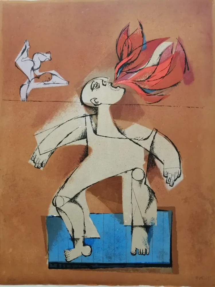 Lithograph Briss - Le cracheur de feu