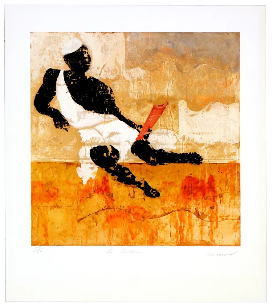 Lithograph Brisson - La lecture