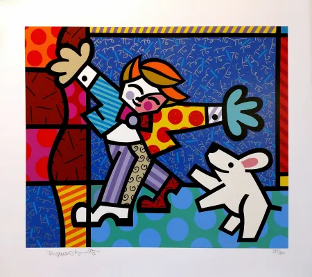 Screenprint Britto - BRENDAN AND THE WISHING DOG