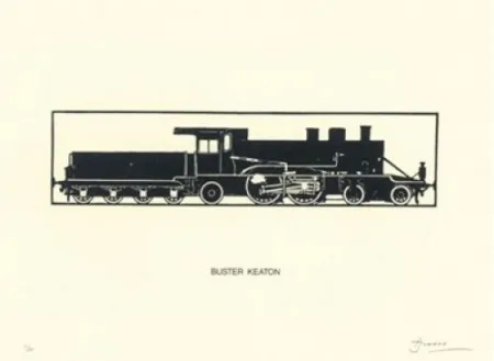 Lithograph Brossa - Buster Keaton