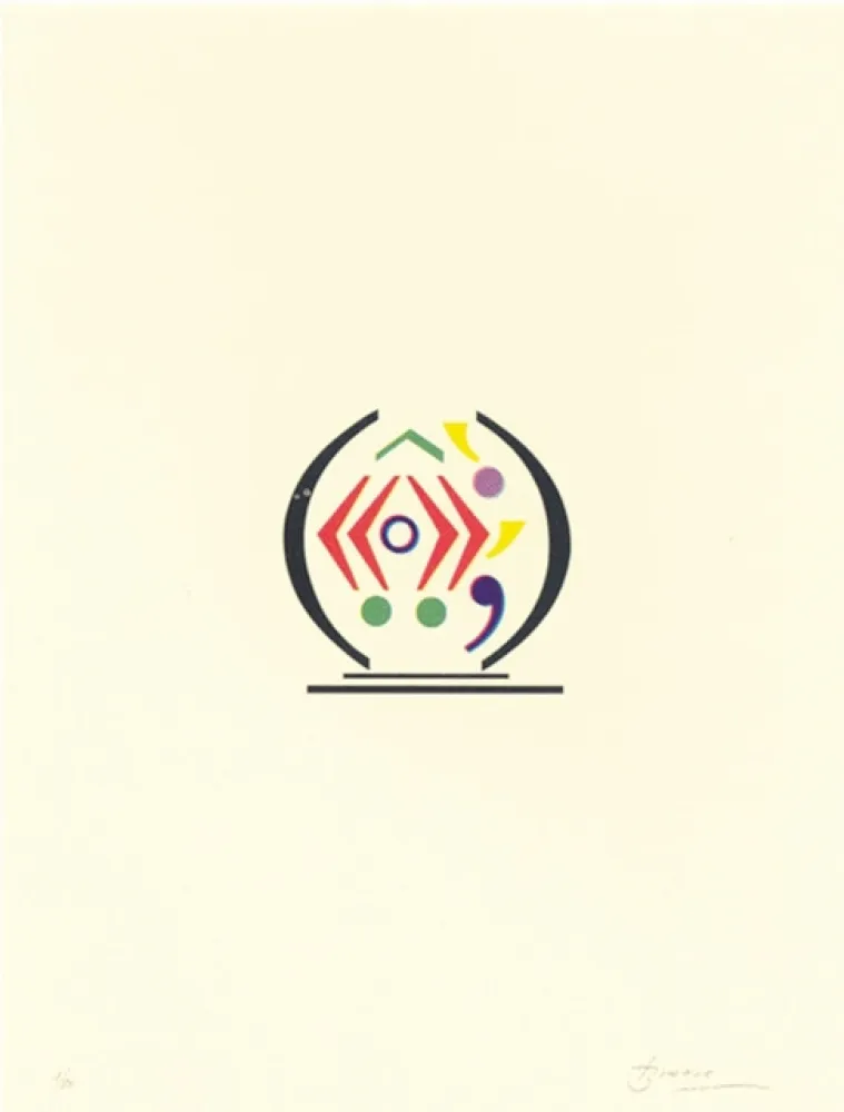 Lithograph Brossa - Signes 12