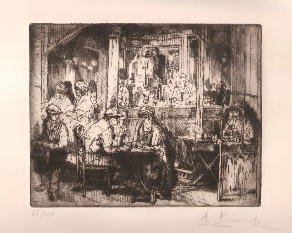 Etching Brouet - Le café