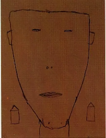 Lithograph Brown - Self portrait 15