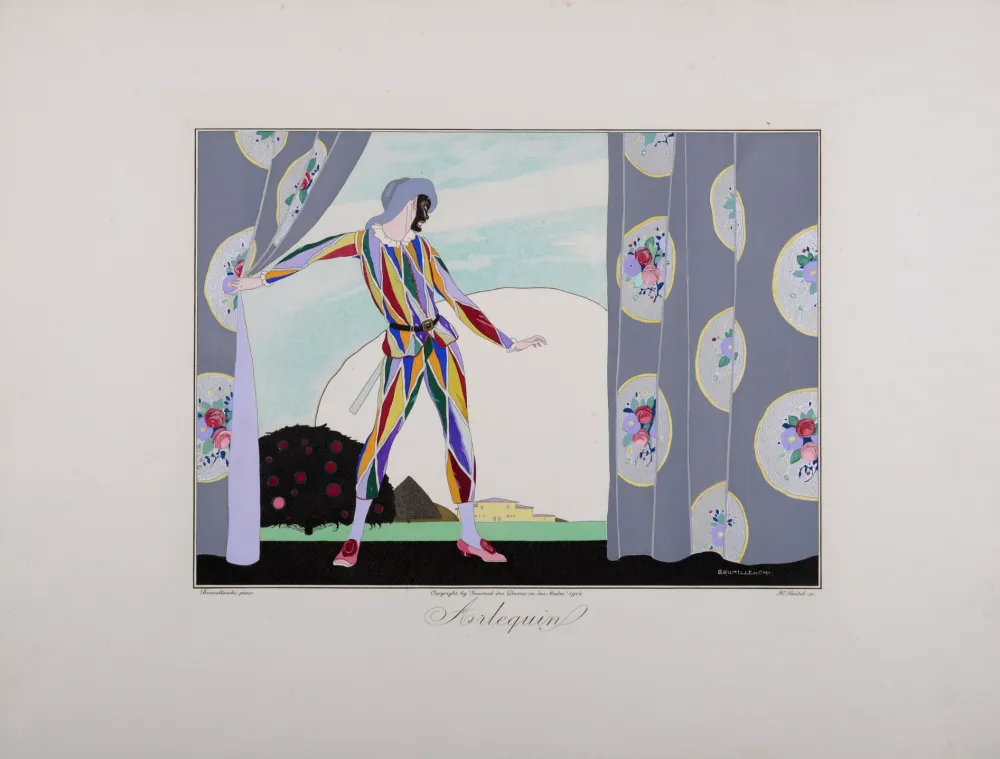 Etching Brunelleschi - Arlequin, 1914 - Masterpiece!