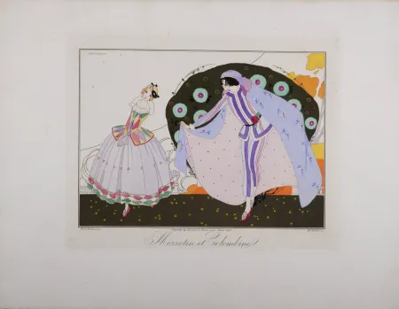 Etching Brunelleschi - Mezzetin et Colombine, 1914 - Masterpiece!