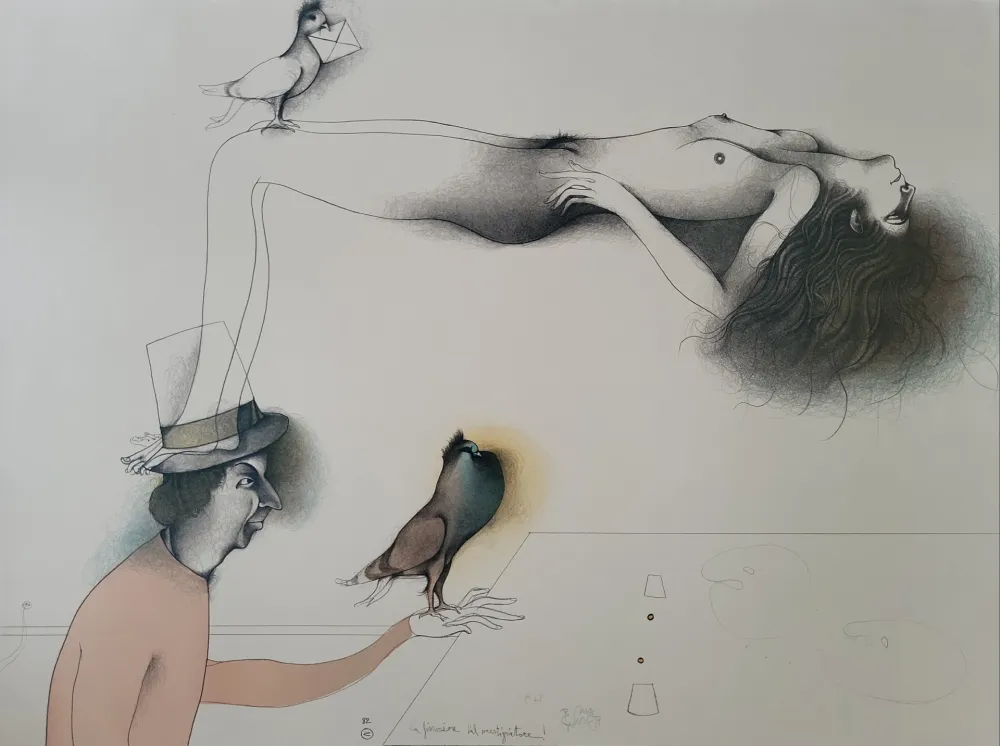 Lithograph Bruni - Lettera D`amore