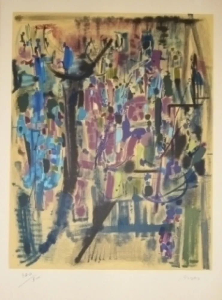 Lithograph Bryen - Exposition CNAC 1971