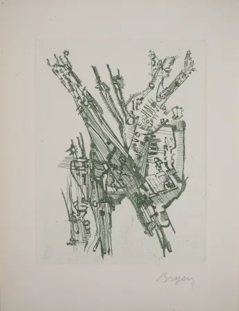 Etching Bryen - Paysage abstrait