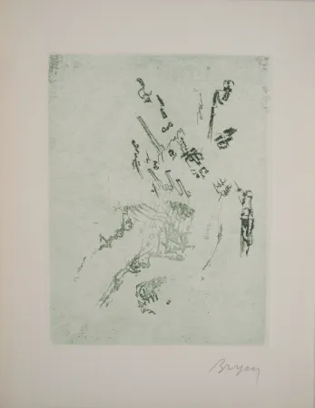 Etching Bryen - Réflexion en vert