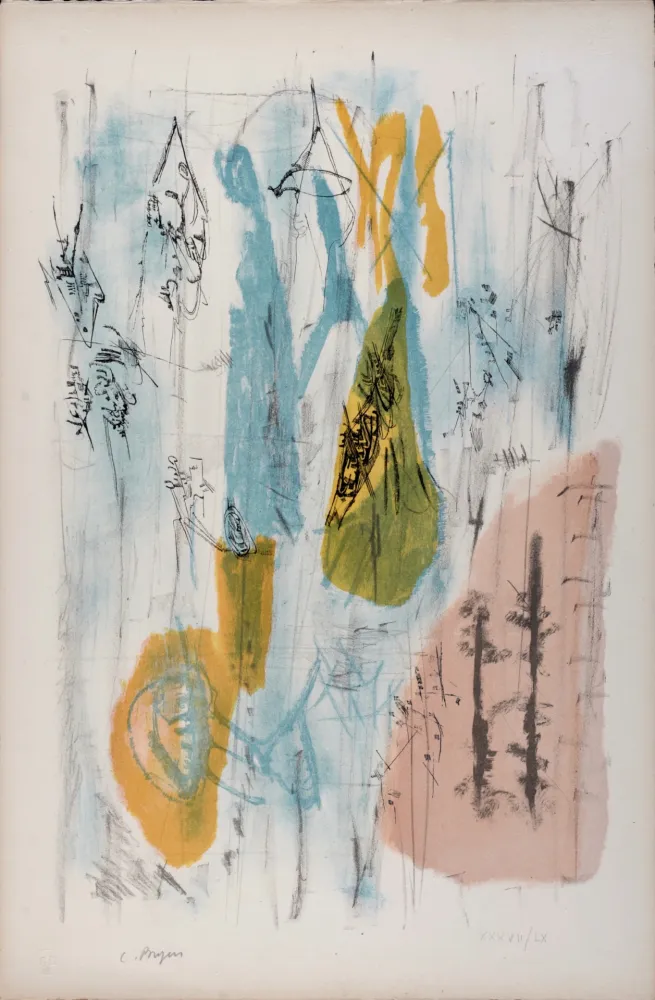 Lithograph Bryen - Structure imaginaire, 1951 - Hand-signed!