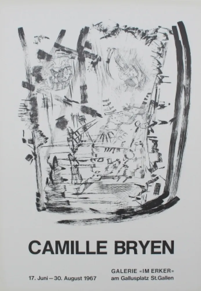 Lithograph Bryen - Untitled (Exhibition poster)