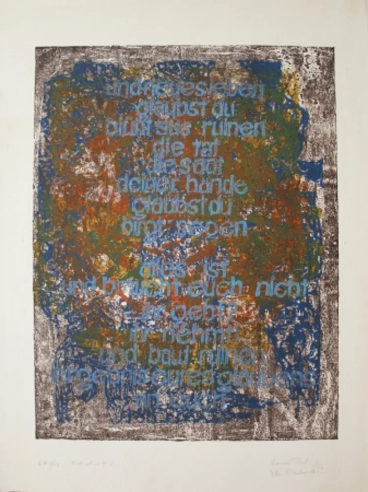 Lithograph Bub - Fortschritt? / Progress?