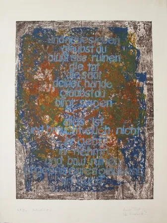 Lithograph Bub - Fortschritt? / Progress?