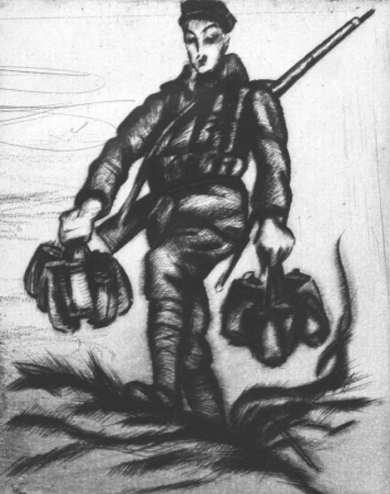 Drypoint Bucci - Corvée dell'acqua