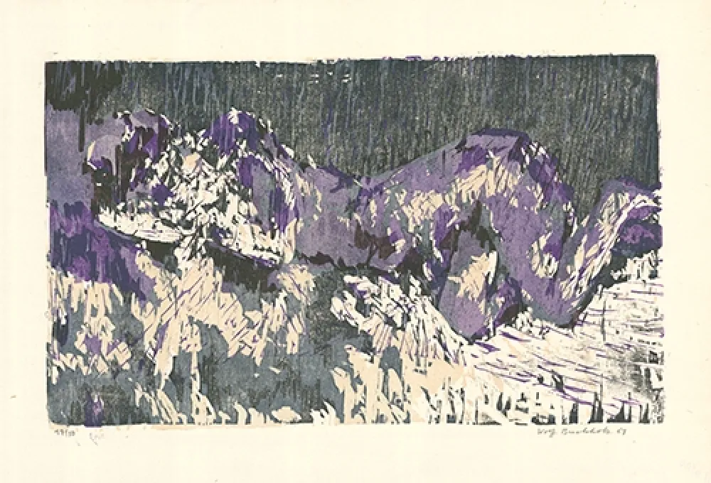 Woodcut Buchholz - Liegende / Reclining Woman